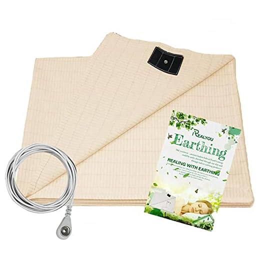 Alfombrilla para cama de tierra, sábana de tierra conductora para un mejor sueño saludable, sábana de algodón con hilos plateados, producto de tierra antiestático con cable de tierra de 4 m