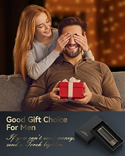 Kollea Torch Lighter, Double Jet Flame Refillable Butane Lighter, Windproof Pocket Lighter With Punch And Stand, Cool Idea Gift For Men (Butane Gas Not Included) #TOP5