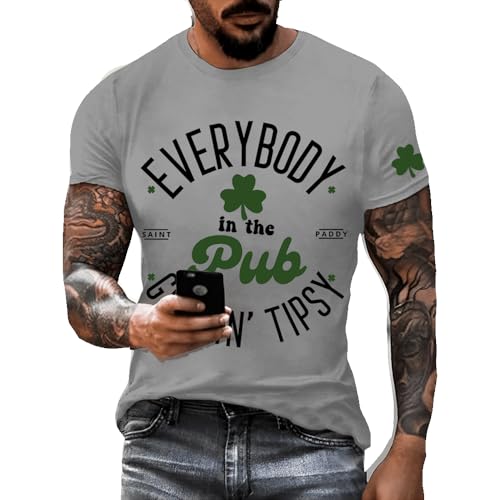 Men's Everybody In The Pub Getting Tipsy Printed Vintage T-Shirt St Patrick Day Gift