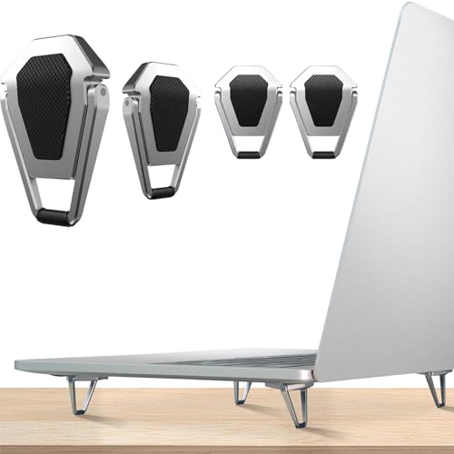 Supports ordinateur portable ergonomiques surélevés en zinc pour ventiler un PC 12-20" argent