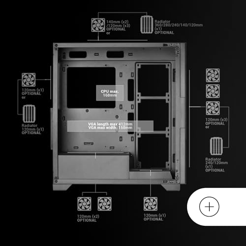 Boîtier PC Gaming ATX XL Mars Gaming MCB Noir à Structure Modulaire Double Chambre - 6