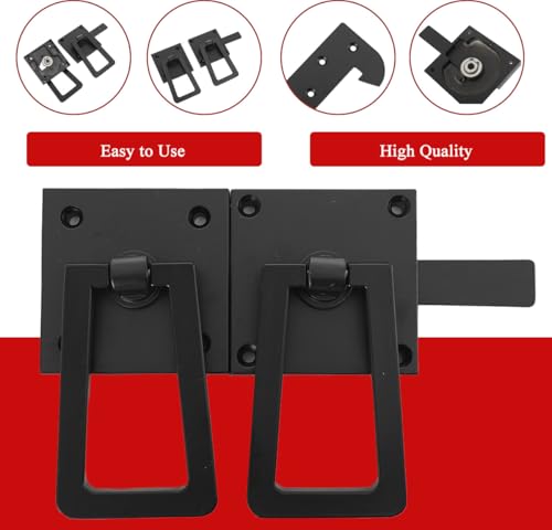 Verrou de porte double face en aluminium lourd noir robuste et durable - 4