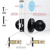 Coolty Passage Door Knob Set Keyless Non Locking Round Door Handle Ideal for Non-Locking Interior Doors Kitchen Closet Pantry Closet Hallway Doors (Black) - Image 4