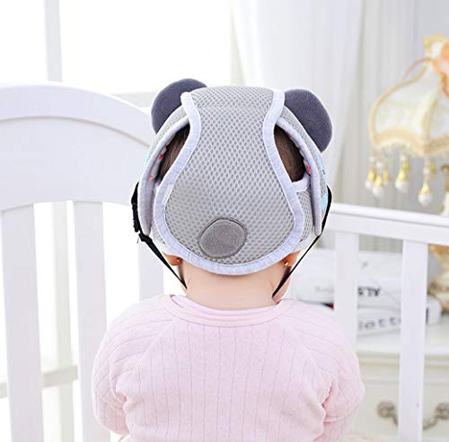 Capacete de segurança ajustável para bebês e crianças com arnês protetores para caminhadas, Bear