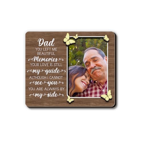 GIFTELIX Magnetic Picture Frames - Memorial Remembrance Gift - You Left Beautiful Memories Dad - Sympathy Refrigerator Magnets - Magnetic Frames for Refrigerator Condolence Decor