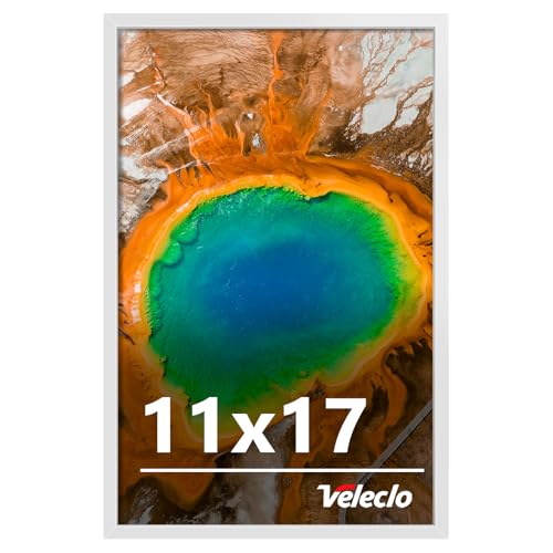 Veleclo 11x17 Picture Frame for Wall Display 11x17 White Picture Frame with Shatter Resistant Plexiglass Stable and Sturdy 11 x 17 Poster Frame for Wall Display Handpicked Gift Collection 1 Pack