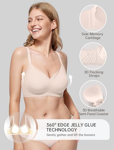 Image of OEAK Women Seamless Bra No Underwire Push Up Anti Sagging Bralettes Everyday Supportive Racerback Bras (32A to 40D /42B)