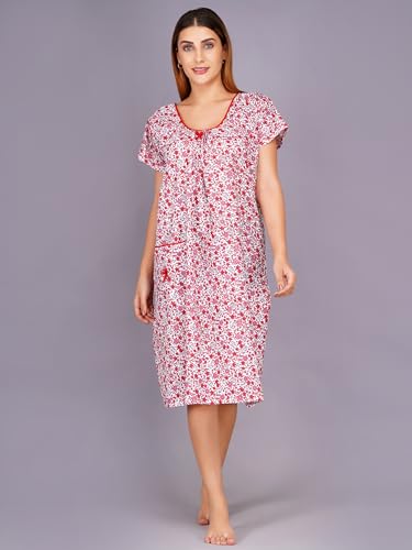 Image of Breezly Women's Pure Cotton Night Dress Nighty for Women Multicolour