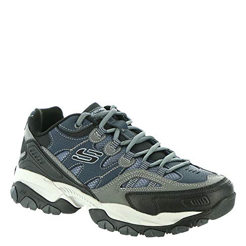 Skechers Skechers mens Skechers Men's Sparta 2.0 Leather and Mesh Lace-up Sneaker Oxford, Navy/Gray, 8.5 US