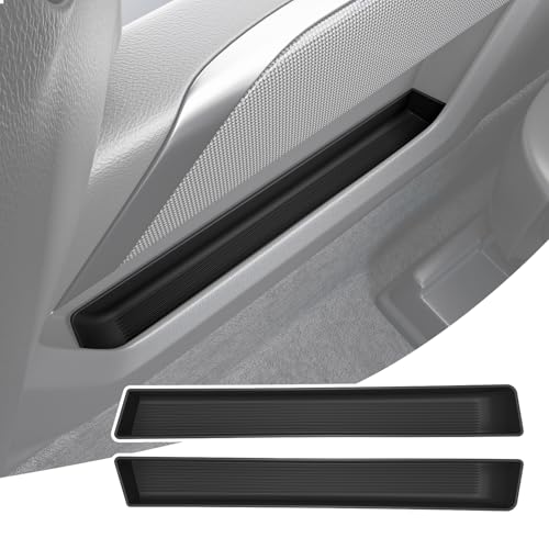 Image of 2PCS Center Console Shifter Storage Box Compatible with 2022-2026 Chevy Silverado GMC Sierra Gear Side Storage Tray Replacement for 2022 2023 2024 2026 Chevy Silverado GMC Sierra Accessories