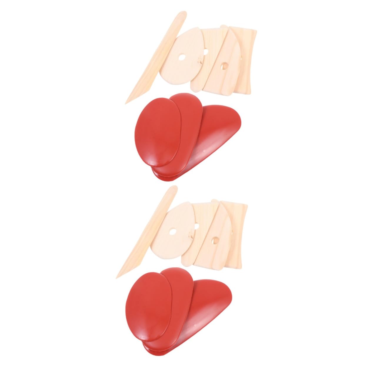 2 Juegos Juego de 8 Piezas de Herramientas para Modelado de Arcilla, 5 Cuchillas de Madera y 3 Raspadores de Goma, Kit para Esculpir Cerámica DIY, Accesorios para Manualidades y