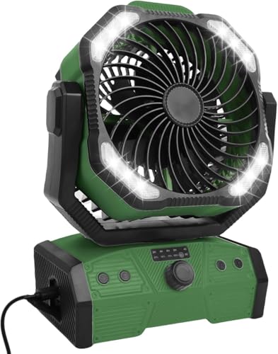 ELZO Camping Ventilador 30000mAh, Portátil Recargable para Escritorio Tienda de Campaña con Control Remoto y Gancho, Luz LED, Ventilador USB de Velocidad Continua, Hogar Exterior Viajes Pesca ELZO Camping Ventilador 30000mAh, Portátil Recargable para Escritorio Tienda de Campaña con Control Remoto y Gancho, Luz LED, Ventilador USB de Velocidad Continua, Hogar Exterior Viajes Pesca