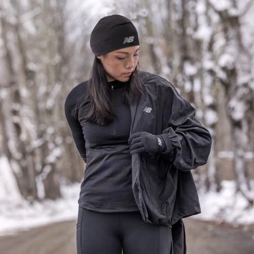 New Balance Lightweight Running/Athletic Skullcap Hat, Beanie, Cap Black — view 3