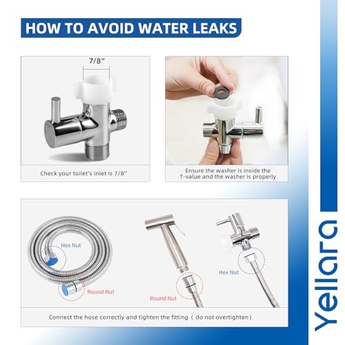Handheld Bidet Sprayer for Toilet - Feminine Wash, Toilet Cleaning - Stainless Steel, Adjustable Water Pressure, Easy Installation - Thumbnail 6