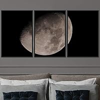 3 Piece Framed Canvas Wall Art Lunar Eclipse Canvas Prints Home Artwork Decoration for Living Room,Bedroom - 16