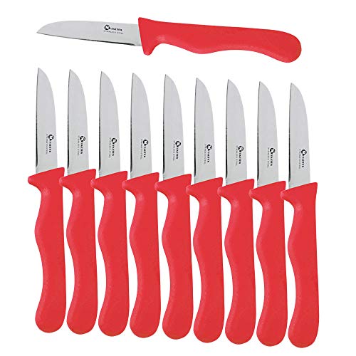 10er SET METALTEX CHROMOTHERAPY Basic Gemüsemesser 18,5 cm - Rot/Messer