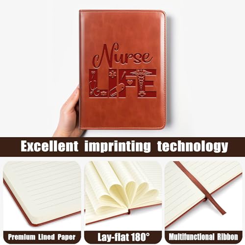 WHLBHG Presente de enfermeira, caderno de couro para enfermeiras, presente de semana para enfermeira