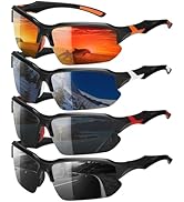 GGSTDDUP 4 Pack Polarized Sports Sunglasses for Men & Women | UV Protection Lightweight Wraparoun...