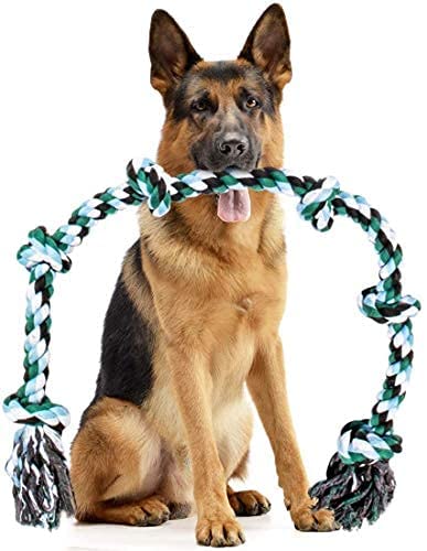 SR VISIONLarge Dog Rope Toys for Aggressive Chewers Dog Rope Pet Tug Toy Cotton Rope Dog Chew Toys for Large Dogs Tug of War Toy Strong Chewing Teething Training Interactive Dog Rope Toy