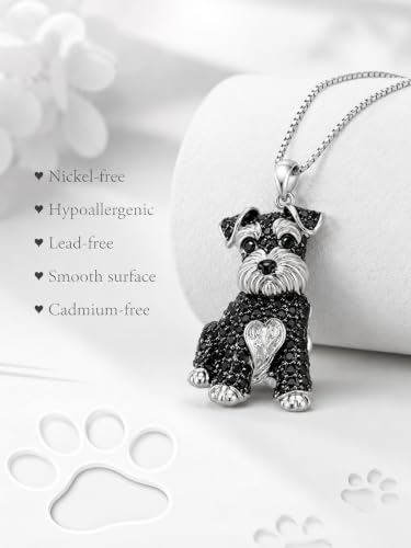 14K Gold Dog Breed Necklace For Women, Simulated Diamond Puppy Pendant Necklace, Memorial Jewelry Gift For Dog Mom Lovers Birthday Valentine's Mother's Day Christmas - Image 2