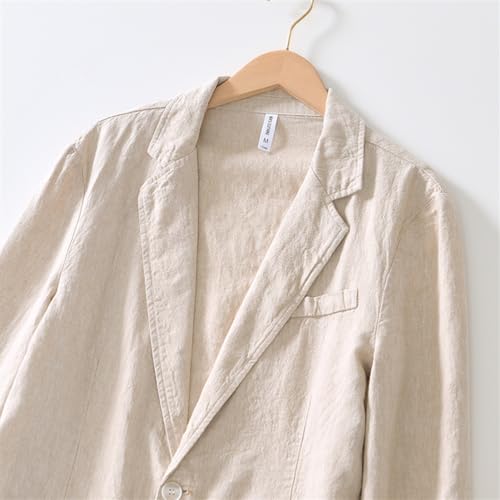 Men's Blazer Lapel Linen Suit Business Casual Lightweight Daily Suit Jackets4