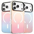 ORNARTO Funda Magnética para iPhone 17 Pro (6,3"), Carcasa Iridiscente Fluorescente y Colorida [Compatible con MagSafe], Protección Mejorada para Cámara, Transparente Mate, Color Atardecer