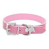 HalsbäNder Hund Pet Collar Puppy Cat Choker PU-Lederhalsbänder für kleine Haustiere, Katzen, Hunde, verstellbar Erziehungshalsband Hund (M)