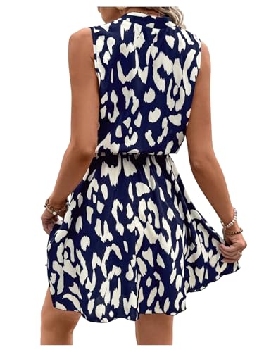 SOLY HUX Women's Summer Dress Printed Sleeveless V Neck Wrap A Line Flowy Belted Vacation Short Dresses2