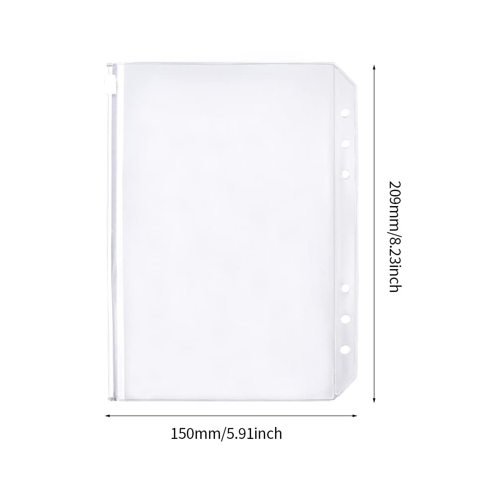 Pack of 12 A5 Size 6 Holes Plastic Folder, Waterproof Zippered Bags with Mobiles - Image 2