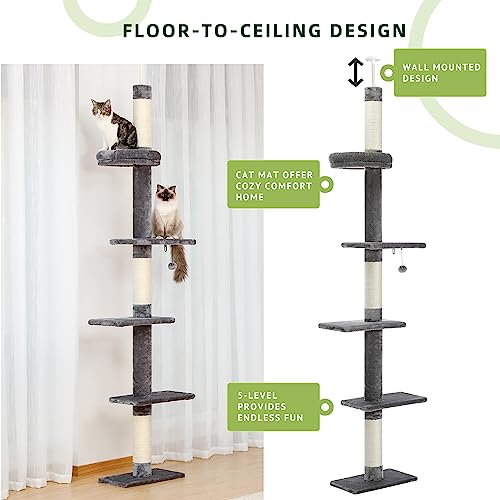 Torre para gatos PETEPELA 34.6" con postes rascadores miniatura 3