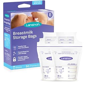 Lansinoh Breastmilk Storage Bags, 50 Count, 4 Ounce Milk Storage Bags