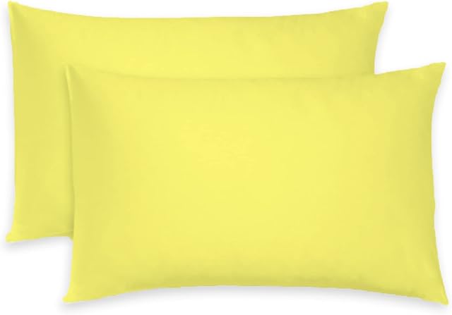 Cotton Comfort Bedding Housewife Pillow Cases 2 Pack 400 Thread Count 100% Egyptian Cotton Housewife Pillow Covers, Super Soft Luxury Breathable, Yellow Pillow Cases (Yellow)