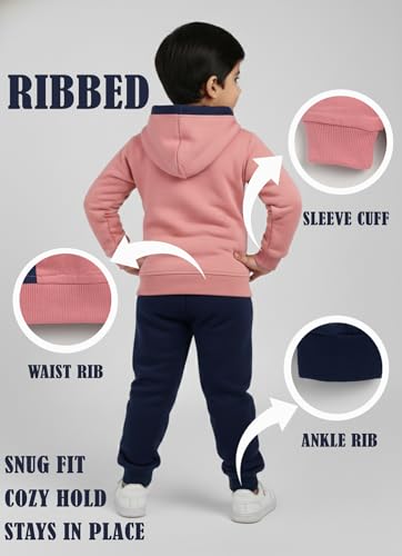 Image of Pure Cotton Full Sleeves Winter Hoodie Sweatshirt and Full Pant Set For Boys Kids