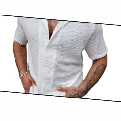 Image of COMBRAIDED Men's Regular Fit Cotton Blend Shirts | Half Sleeve Solid Pattern | Casual Wear for Everyday Style