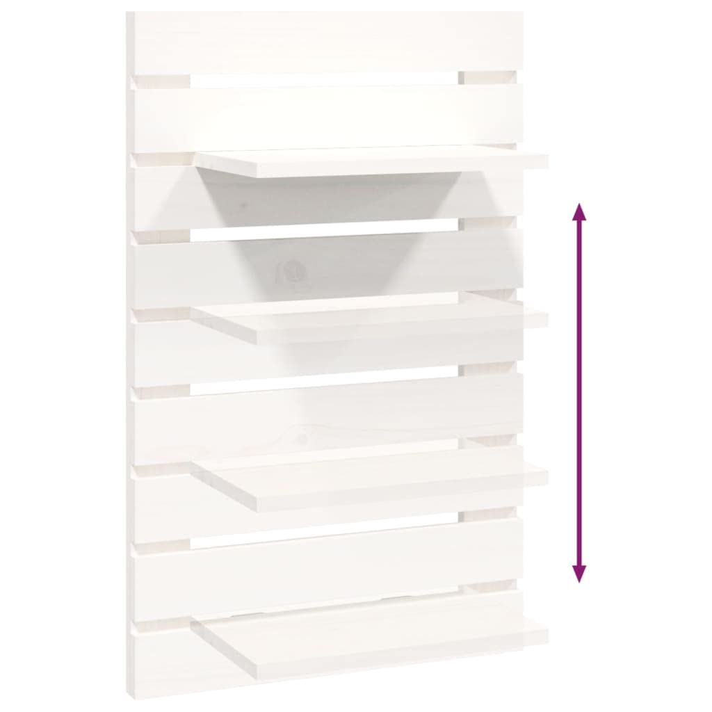 Juego de 2 mesitas de noche de pared blancas, consolas colgantes de madera de pino maciza, estantes de pared para dormitorio, estantes flotantes que ahorran espacio, 40 x 17,5 x 63 cm