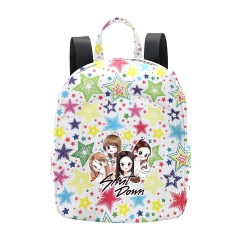 Alikpop Colorful Stars and Flowers Print Backpack with Adjustable Straps Cover