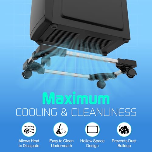 Davlan DACPU101 Cpu Stand With Wheels - Adjustable Rolling Platform Computer Tower Stand thumb #2