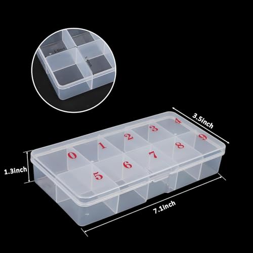 Image of 10 Grids Clear Plastic Bead Storage Containers，XOOBIU Nail Box Storage Case Container, Floral Pattern Flip Top Jewelry Boxes Organizers for Jewelry Making and Crafts，Beads Rings Earrings
