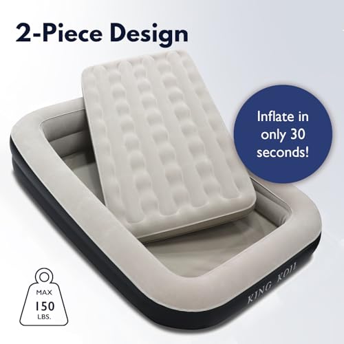 Image of King Koil Air Mattress for Kids with Built-in Pump, Inflatable Toddler Bed
