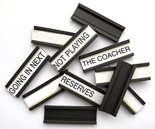 The Coacher Company Magnetic Name Lineup Magnets and Tabs Inserts - For Baseball Softball Coach Marker Board - Pkg of 15 - Made in the USA