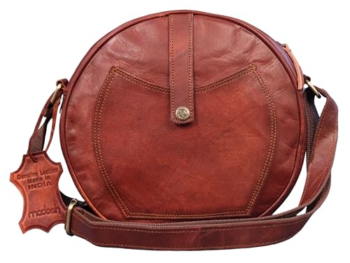 Madosh, Women's Genuine Leather Crossbody Semi-Circle Shape Purse Ladies Round Shoulder Fashion Sling bag