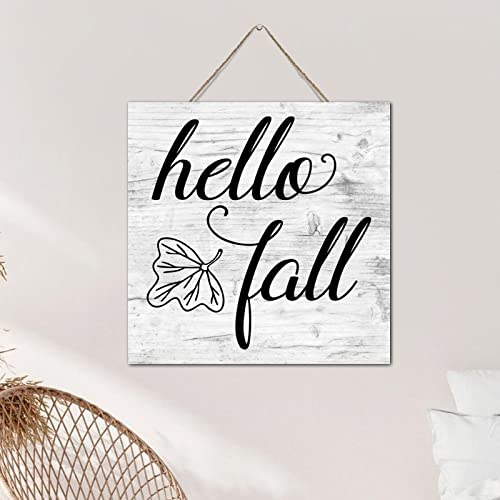 Panneau en bois vintage de haute qualite Hello Fall pour une finition soignee - 6