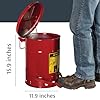 Justrite 6 Gallon Galvanized Steel Oily Waste Can, 16" x 12" Metal Oil Rag Safety Can With Foot Operated Self-Closing Lid for Oil Rag Disposal, Made in the USA, Red, 09100 #1