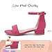 Athlefit Girls Sandals Open Toe Ankle Strap Low Heels Girl Dress Shoes For Toddler Little Big Kid Size 4