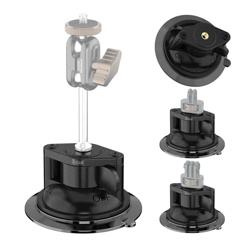 Image of Heavy Duty Suction Mount for Camera, 85mm Vacuum Suction Cup with 1 /4 inch Thread, GoPro Adapter & 1 /4 inch Screw for Action Camera, DJI Osmo, 360 Camera, Car Windshield & Glass - Black