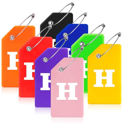 Gostwo 8 Pack Initial Luggage Tags for Suitcases Airplane Travel Essentials