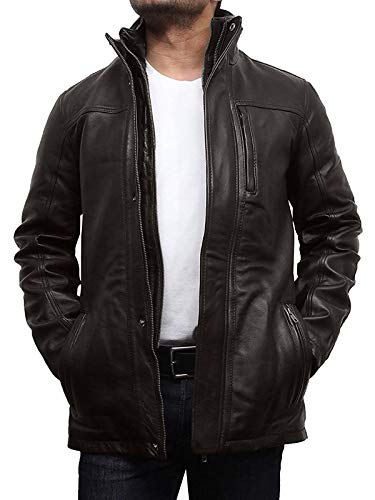 BRANDSLOCK Mens Genuine Biker Leather Jacket Coat Designer Style