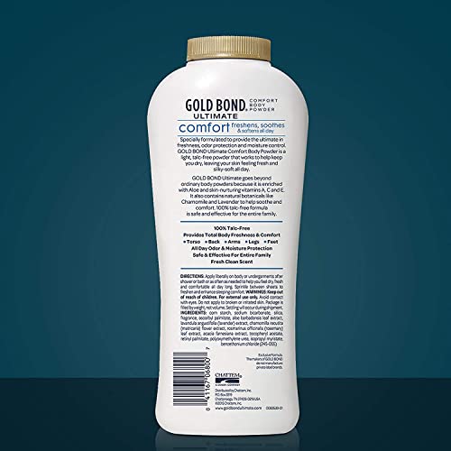 Gold Bond Ultimate Comfort With Aloe Body Powder - 100% Talc-Free, 10 Oz By Chattem #TOP7