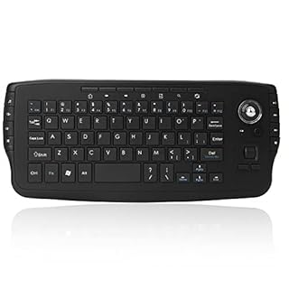 Sunydog E30 2,4 GHz Tastiera Senza Fili con Trackball Mouse Rotella di scorrimento Telecomando per Android TV Box Smart TV PC Notebook Notebook Tastiera Gaming Nero