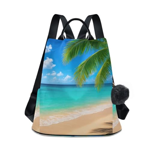 Sac à dos antivol femme vert palmier avec fermeture sécurisée au dos